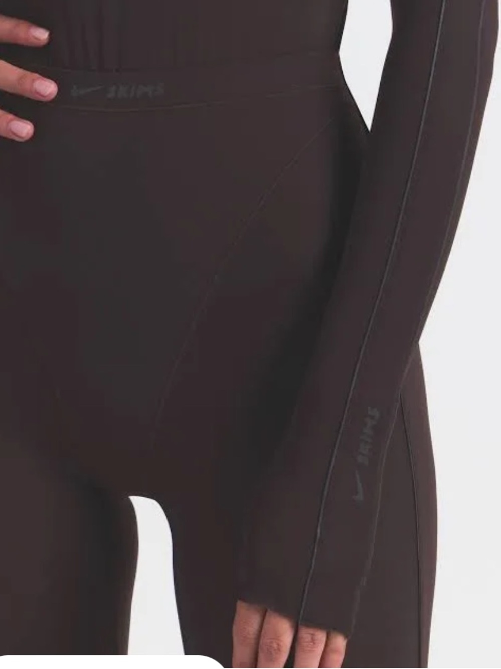 NikeSKMS NWT Weightless Long Sleeve Mock Neck - Dark Roast - Picture 4 of 7